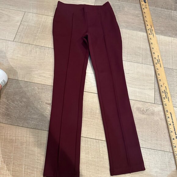BROOKS BROTHERS FLEECE GIRLS SMALL PULL ON PANTS BURGUNDY RED - Picture 1 of 7